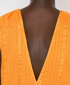 Frame-denim Women Draped Halter Top -- Kumquat