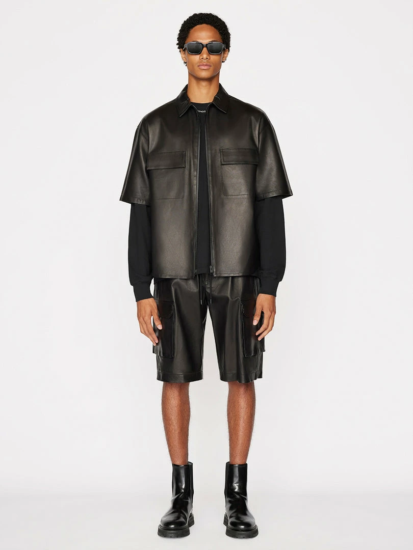 Buy π₯ Frame-denim Men Short Sleeve Leather π Shirt -- Noir π 1 Frame-denim Men Short Sleeve Leather Shirt -- Noir