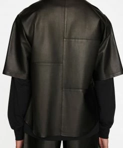 Buy π₯ Frame-denim Men Short Sleeve Leather π Shirt -- Noir π 12 Frame-denim Men Short Sleeve Leather Shirt -- Noir