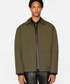 Frame-denim Men Light Puffy Workwear Jacket -- Military Green