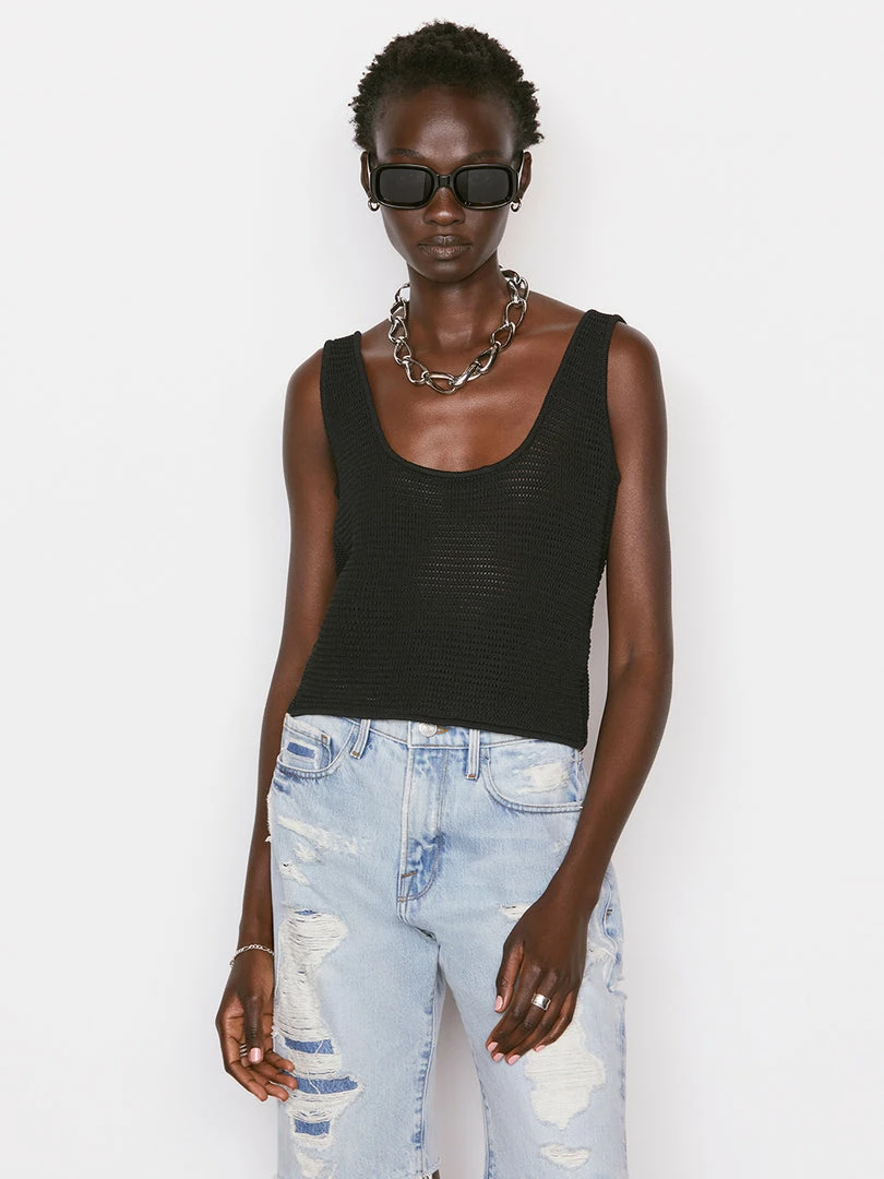 Wholesale 𧨠Frame-denim Crochet Tank -- Noir π© Women π 1 Frame-denim Crochet Tank -- Noir Women