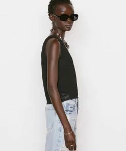 Wholesale 𧨠Frame-denim Crochet Tank -- Noir π© Women π 11 Frame-denim Crochet Tank -- Noir Women