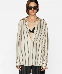 Frame-denim Women The Oversized Shirt -- Vanilla Multi