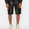 Frame-denim Men Cargo Leather Short -- Noir