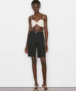 Frame-denim Twist Bra Top -- Flax