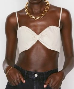 Frame-denim Twist Bra Top -- Flax