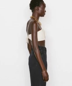 Frame-denim Twist Bra Top -- Flax