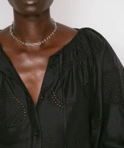 New β¨ Frame-denim Eyelet Puff Sleeve π Shirt -- Noir π€© 10 Frame-denim Eyelet Puff Sleeve Shirt -- Noir