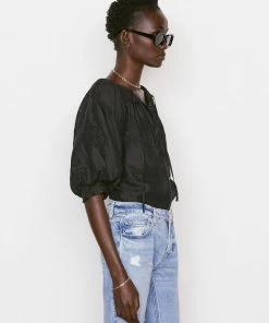 New β¨ Frame-denim Eyelet Puff Sleeve π Shirt -- Noir π€© 11 Frame-denim Eyelet Puff Sleeve Shirt -- Noir