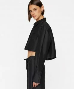 Best deal β Frame-denim Cropped Safari π Shirt -- Noir π 12 Frame-denim Cropped Safari Shirt -- Noir