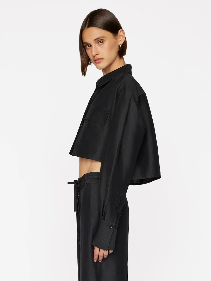 Best deal β Frame-denim Cropped Safari π Shirt -- Noir π 6 Frame-denim Cropped Safari Shirt -- Noir