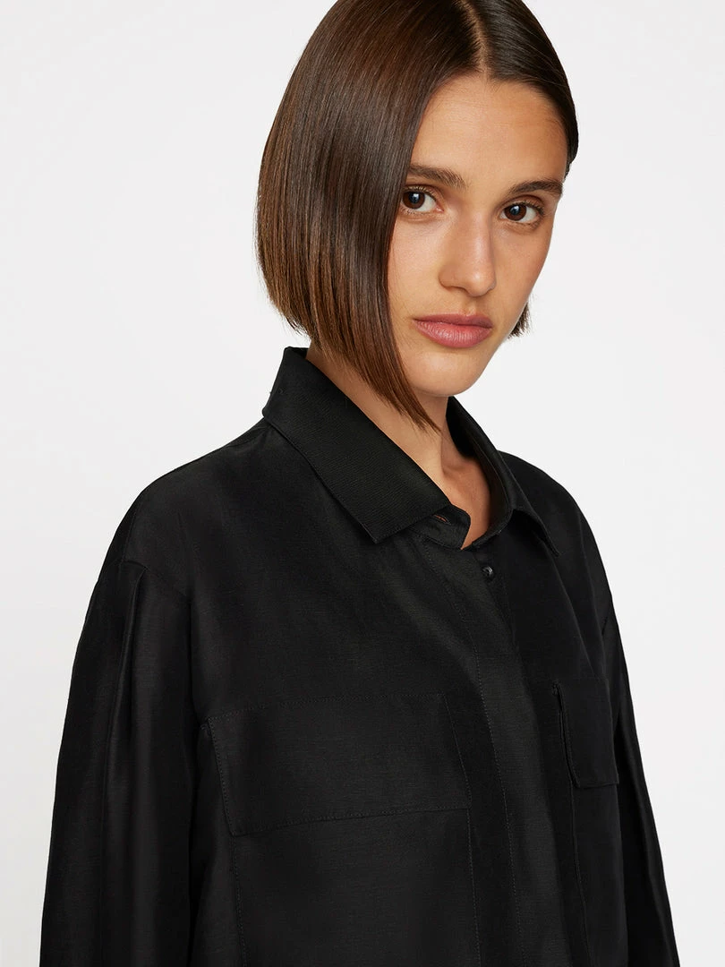 Best deal β Frame-denim Cropped Safari π Shirt -- Noir π 4 Frame-denim Cropped Safari Shirt -- Noir