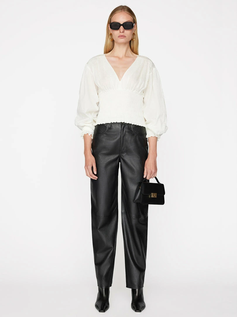 Top 10 βοΈ Frame-denim V-Neck Smocked Top -- Off White π© Women π 2 Frame-denim V-Neck Smocked Top -- Off White Women