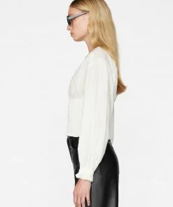 Top 10 βοΈ Frame-denim V-Neck Smocked Top -- Off White π© Women π 10 Frame-denim V-Neck Smocked Top -- Off White Women