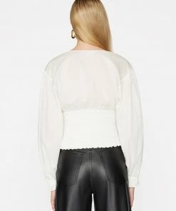 Top 10 βοΈ Frame-denim V-Neck Smocked Top -- Off White π© Women π 14 Frame-denim V-Neck Smocked Top -- Off White Women