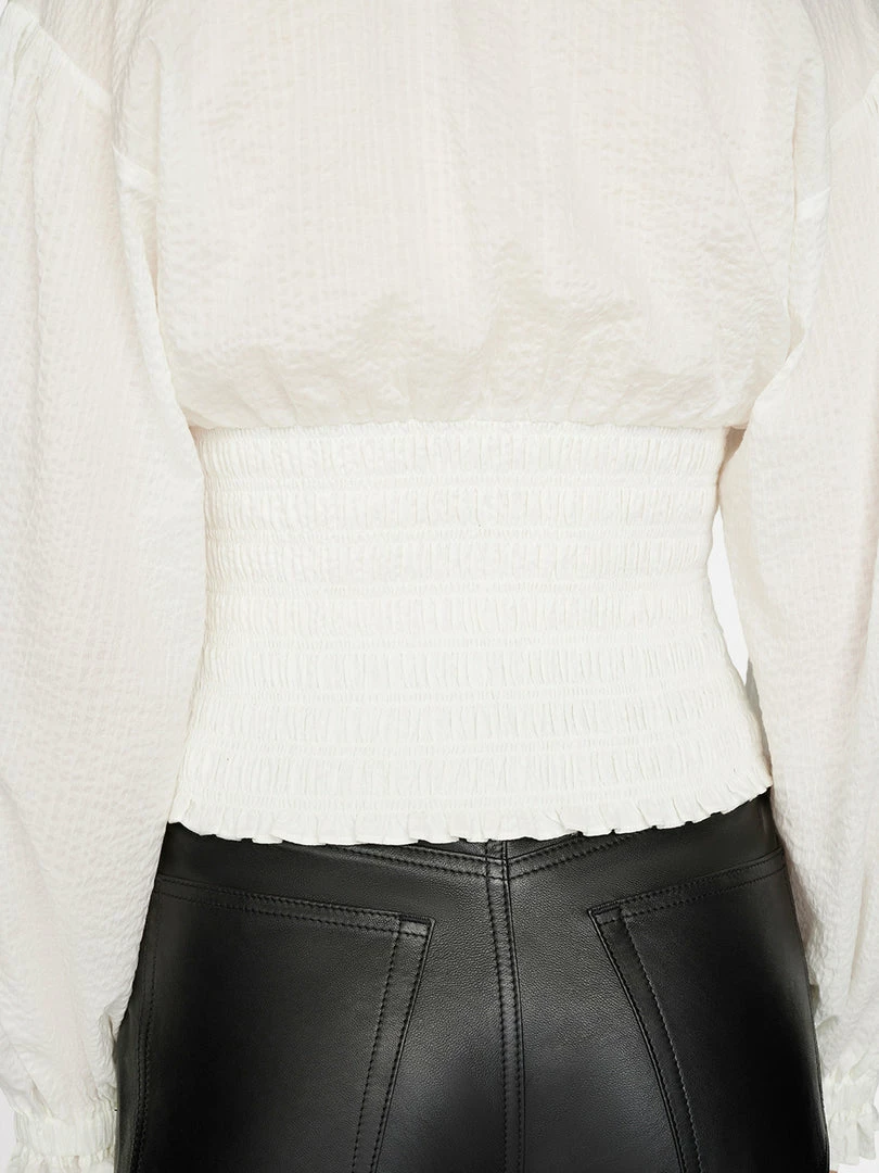 Top 10 βοΈ Frame-denim V-Neck Smocked Top -- Off White π© Women π 8 Frame-denim V-Neck Smocked Top -- Off White Women