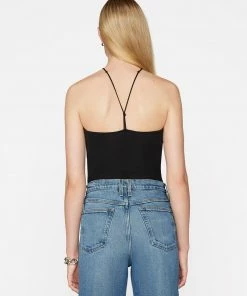 Frame-denim Women Delicate Knot Bodysuit -- Noir