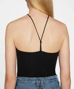 Frame-denim Women Delicate Knot Bodysuit -- Noir