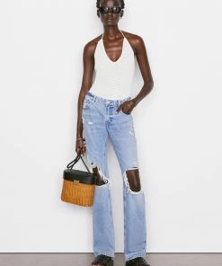 Frame-denim Women Crochet Halter Bodysuit -- Off White