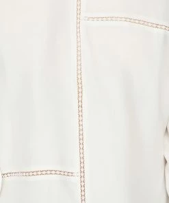 Frame-denim Slim Lace Inset Shirt -- Off White