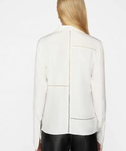 Frame-denim Slim Lace Inset Shirt -- Off White