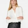 Frame-denim Slim Lace Inset Shirt -- Off White
