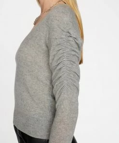 Frame-denim Long Sleeve Scoop Neck Sweater -- Gris Heather