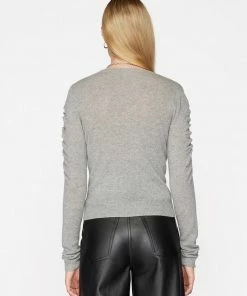 Frame-denim Long Sleeve Scoop Neck Sweater -- Gris Heather