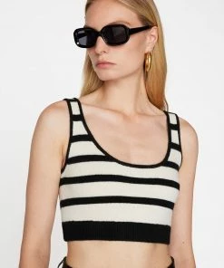 Frame-denim Breton Stripe Bralette -- Off White Multi Women