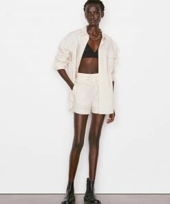 Frame-denim Drawstring Lounge Short -- Flax