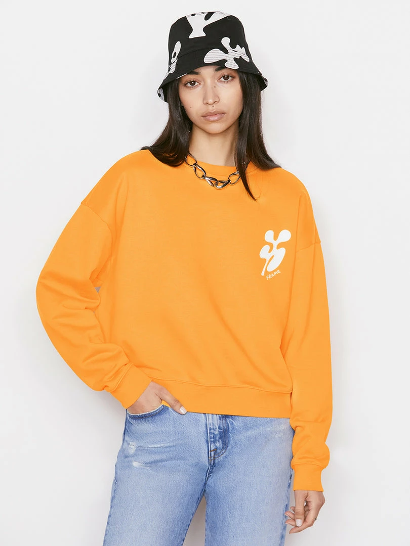 Flash Sale 𧨠Frame-denim π© Women Oversized Crew Sweatshirt -- Kumquat π 1 Frame-denim Women Oversized Crew Sweatshirt -- Kumquat