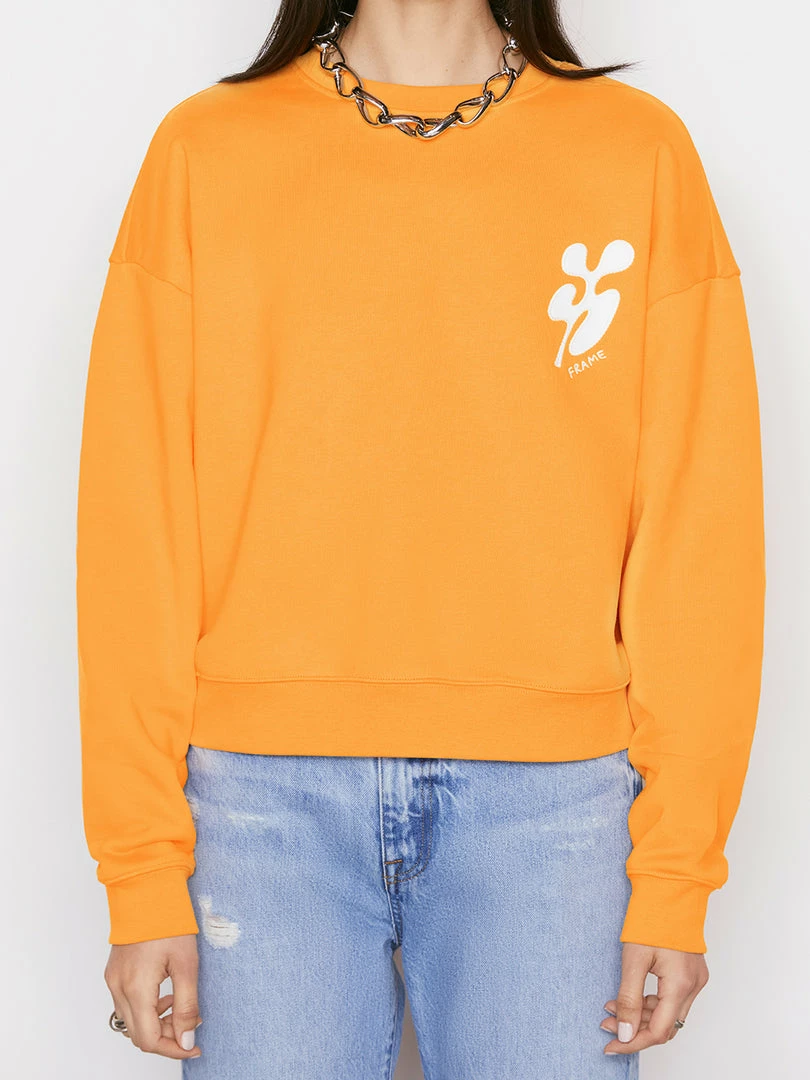 Flash Sale 𧨠Frame-denim π© Women Oversized Crew Sweatshirt -- Kumquat π 3 Frame-denim Women Oversized Crew Sweatshirt -- Kumquat