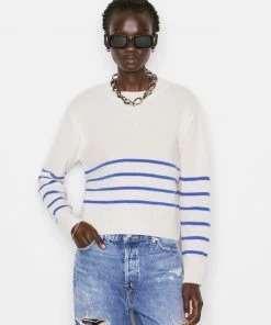 Frame-denim Clean Crewneck Sweater -- Jet Stream Multi