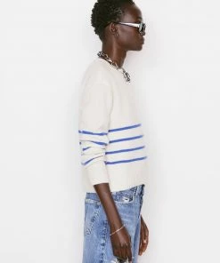 Frame-denim Clean Crewneck Sweater -- Jet Stream Multi