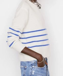 Frame-denim Clean Crewneck Sweater -- Jet Stream Multi