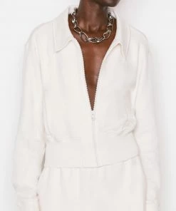 Coupon π Frame-denim π© Women Shrunken Track Jacket -- Bone π€© 9 Frame-denim Women Shrunken Track Jacket -- Bone