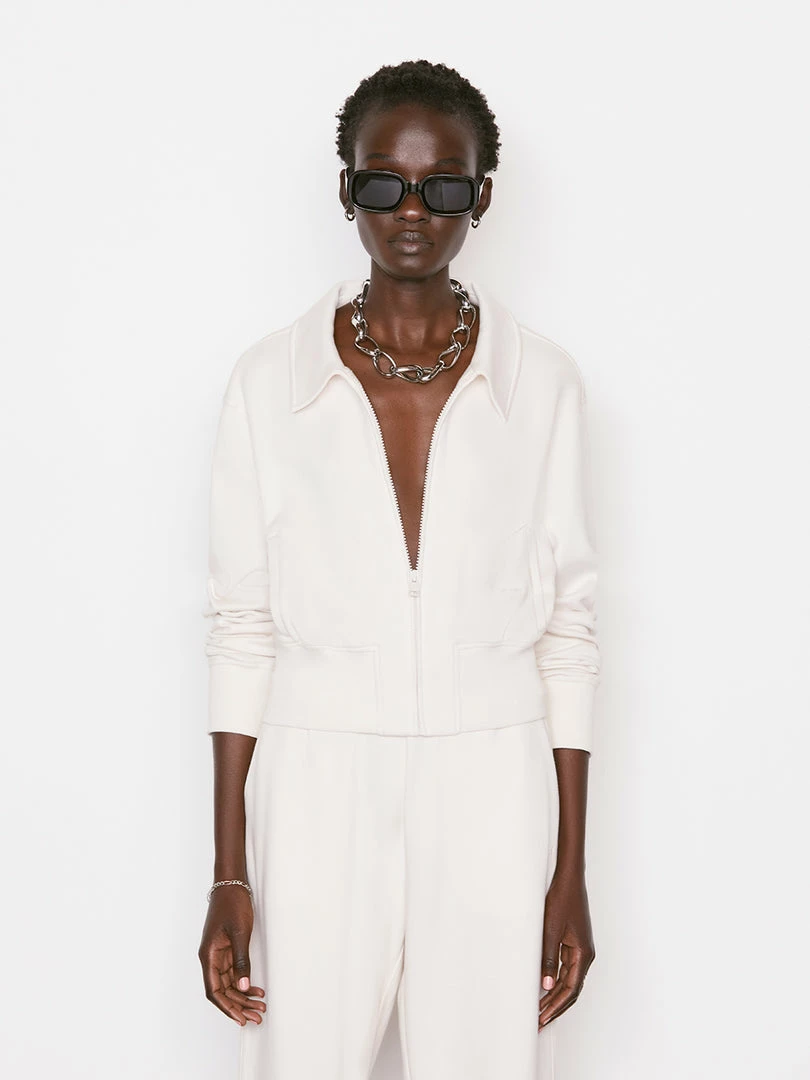 Coupon π Frame-denim π© Women Shrunken Track Jacket -- Bone π€© 1 Frame-denim Women Shrunken Track Jacket -- Bone