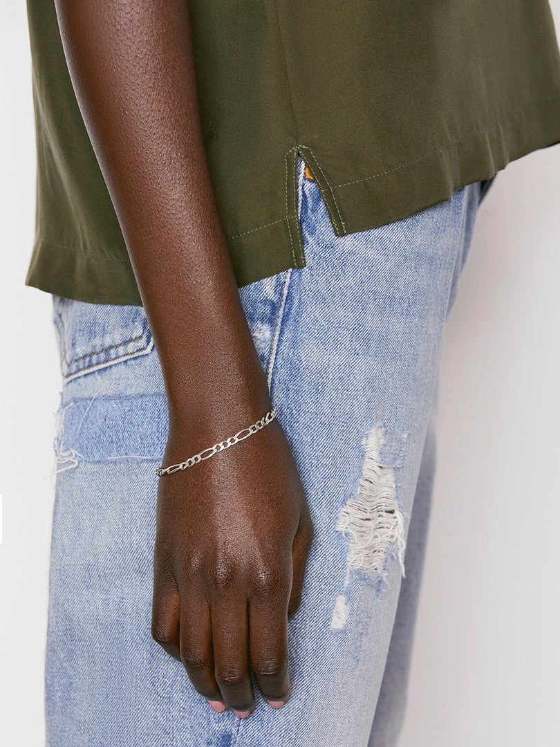 Promo 🤩 Frame-denim Washable Silk Oversized Tee -- Fatigue ✔️ 8 Frame-denim Washable Silk Oversized Tee -- Fatigue