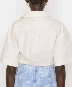 Wholesale π Frame-denim Cropped Twist Front π Shirt -- Flax π© Women π 10 Frame-denim Cropped Twist Front Shirt -- Flax Women