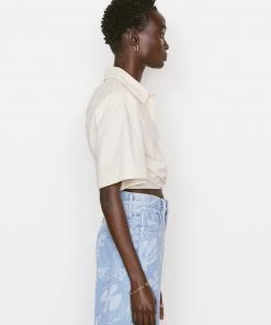 Wholesale π Frame-denim Cropped Twist Front π Shirt -- Flax π© Women π 9 Frame-denim Cropped Twist Front Shirt -- Flax Women