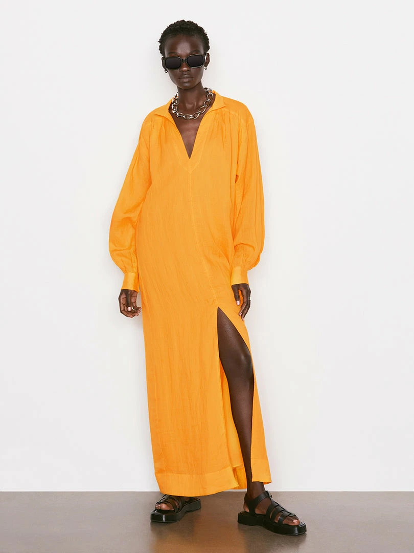 Best Sale π€© Frame-denim Kaftan Maxi π Dress -- Kumquat π© Women 𧨠1 Frame-denim Kaftan Maxi Dress -- Kumquat Women