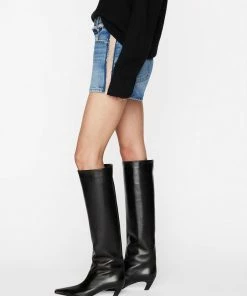 New π Frame-denim π© Women Atelier Sheer Insert Short -- Azul π 11 Frame-denim Women Atelier Sheer Insert Short -- Azul