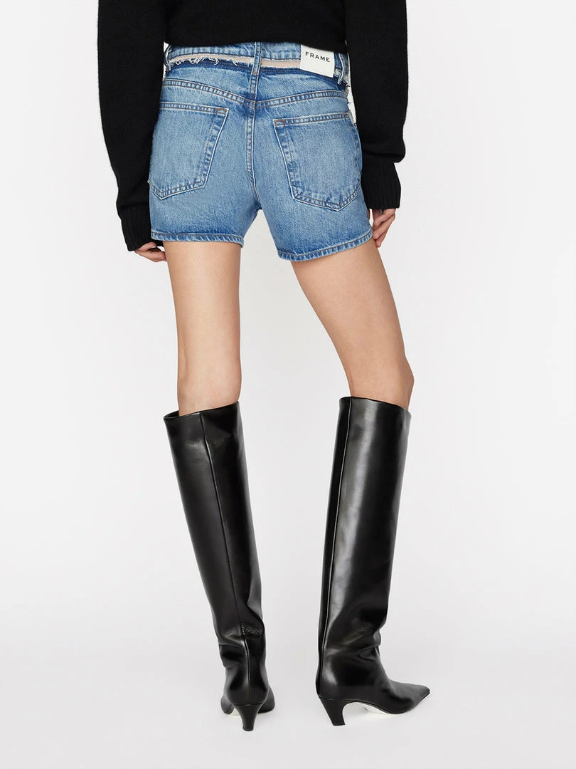 New π Frame-denim π© Women Atelier Sheer Insert Short -- Azul π 7 Frame-denim Women Atelier Sheer Insert Short -- Azul