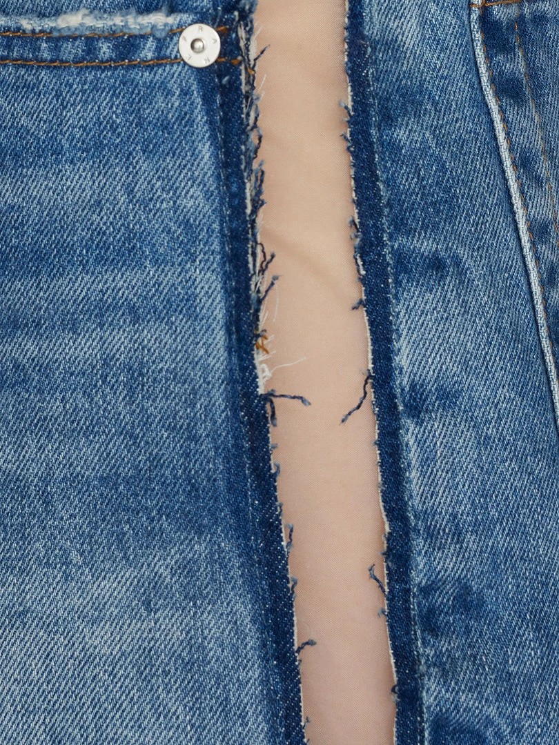 New π Frame-denim π© Women Atelier Sheer Insert Short -- Azul π 3 Frame-denim Women Atelier Sheer Insert Short -- Azul