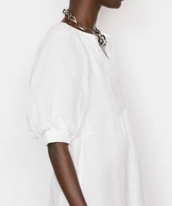 Best Sale β¨ Frame-denim Eyelet Puff Sleeve π Dress -- Blanc 𧨠11 Frame-denim Eyelet Puff Sleeve Dress -- Blanc