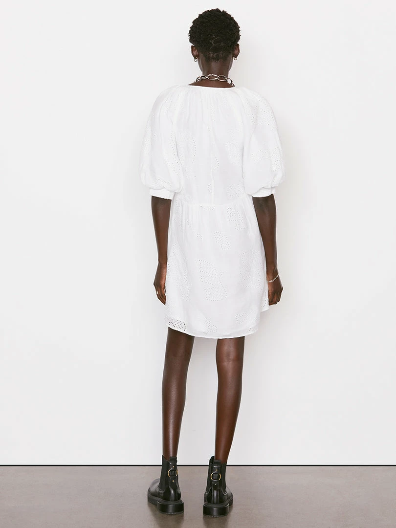 Best Sale β¨ Frame-denim Eyelet Puff Sleeve π Dress -- Blanc 𧨠8 Frame-denim Eyelet Puff Sleeve Dress -- Blanc