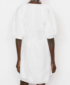 Best Sale β¨ Frame-denim Eyelet Puff Sleeve π Dress -- Blanc 𧨠14 Frame-denim Eyelet Puff Sleeve Dress -- Blanc