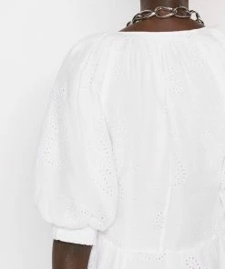 Best Sale β¨ Frame-denim Eyelet Puff Sleeve π Dress -- Blanc 𧨠13 Frame-denim Eyelet Puff Sleeve Dress -- Blanc