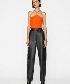 Frame-denim Women Delicate Knot Bodysuit -- Mandarin