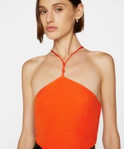 Frame-denim Women Delicate Knot Bodysuit -- Mandarin